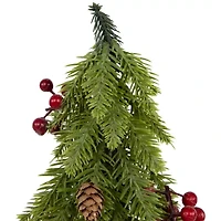 Northlight Mini Downswept Pine S With Pine Cones - 9in - Set Of 3 Pine Christmas Tree