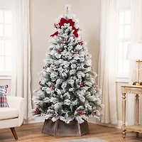 Northlight 7ft Full Flocked Fairfield Fir Artificial 6 1/2 Foot Flocked Pine Christmas Tree