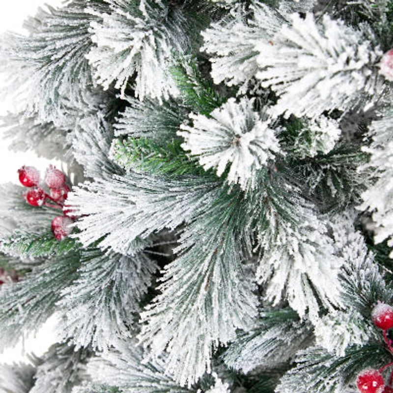 Northlight Full Flocked Fairfield Fir Unlit 6 1/2 Foot Flocked Pine Christmas Tree