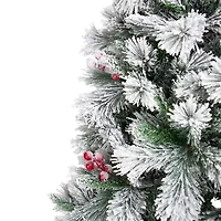 Northlight Full Flocked Fairfield Fir Unlit 6 1/2 Foot Flocked Pine Christmas Tree