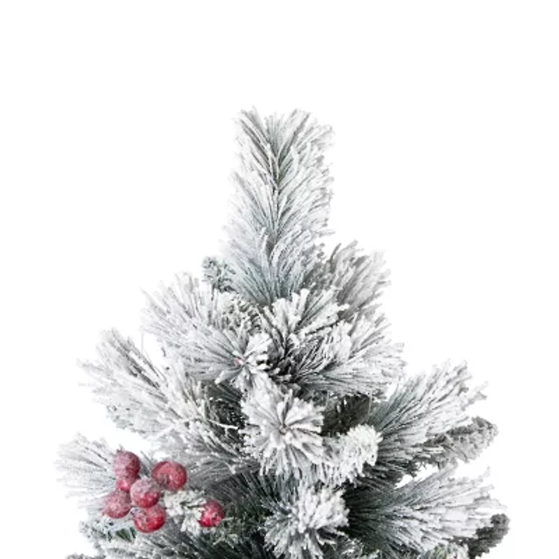 Northlight Full Flocked Fairfield Fir Unlit 6 1/2 Foot Flocked Pine Christmas Tree