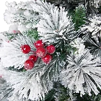 Northlight Full Flocked Fairfield Fir Unlit 6 1/2 Foot Flocked Pine Christmas Tree