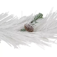 Northlight 6ft X 10in White Flocked With Pine Cones Unlit Flocked Christmas Indoor Garland