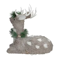 Northlight Sitting Sisal Reindeer With - 14in - Gray Christmas Figurine
