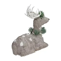 Northlight Sitting Sisal Reindeer With - 14in - Gray Christmas Figurine