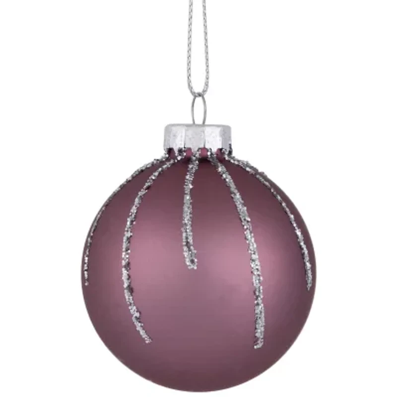 Northlight Shiny And Matte Glass Ball - 2.25in (55mm) - Pink - 24ct Christmas Ornament