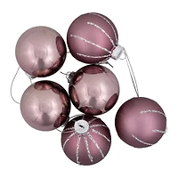 Northlight Shiny And Matte Glass Ball - 2.25in (55mm) - Pink - 24ct Christmas Ornament
