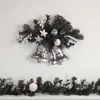 Northlight Pre-Lit B/O Black Pine - 9ft X 6in - Cool White Led Lights Christmas Indoor Garland