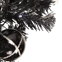 Northlight Pre-Lit B/O Black Pine - 9ft X 6in - Cool White Led Lights Christmas Indoor Garland