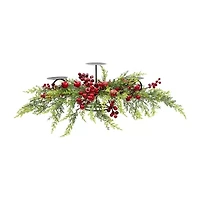 Northlight Apples And Berries Triple Pillar - 36in - Green And Red Candle Holder