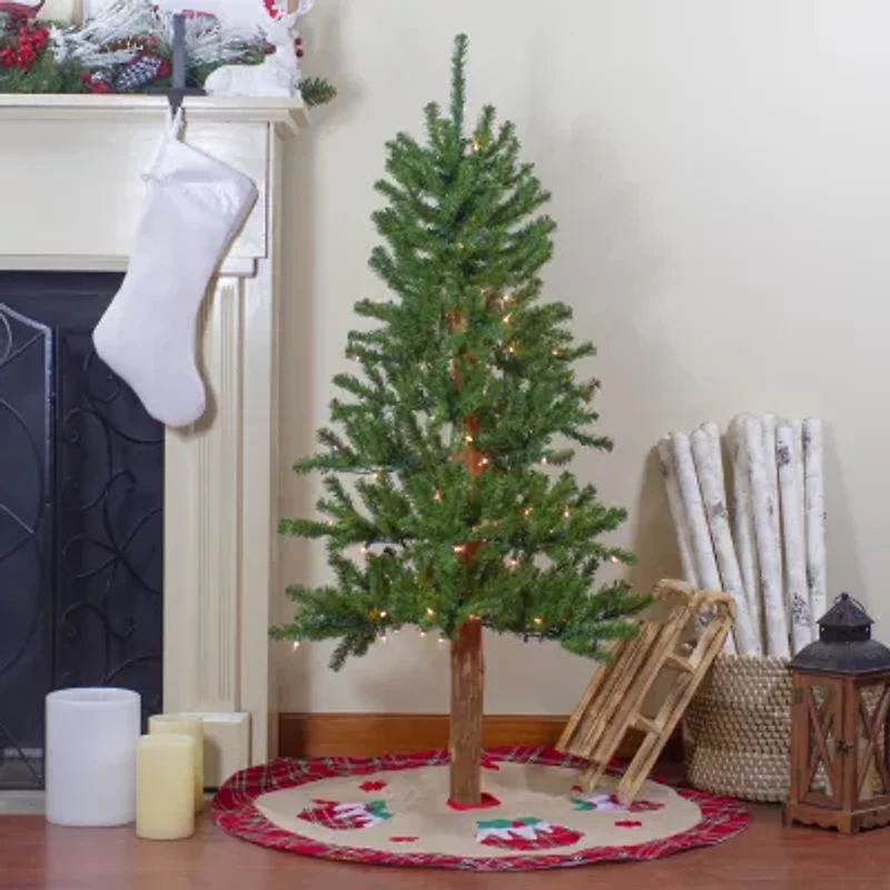 Northlight Pre-Lit Medium Alpine Clear Lights 4 Foot Pine Christmas Tree