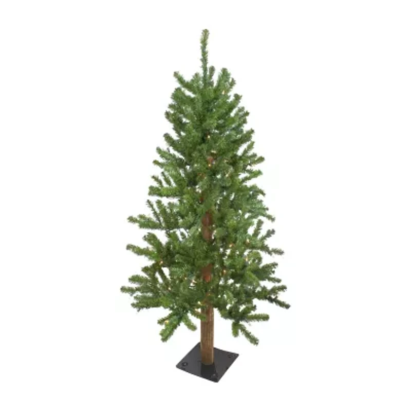 Northlight Pre-Lit Medium Alpine Clear Lights 4 Foot Pine Christmas Tree