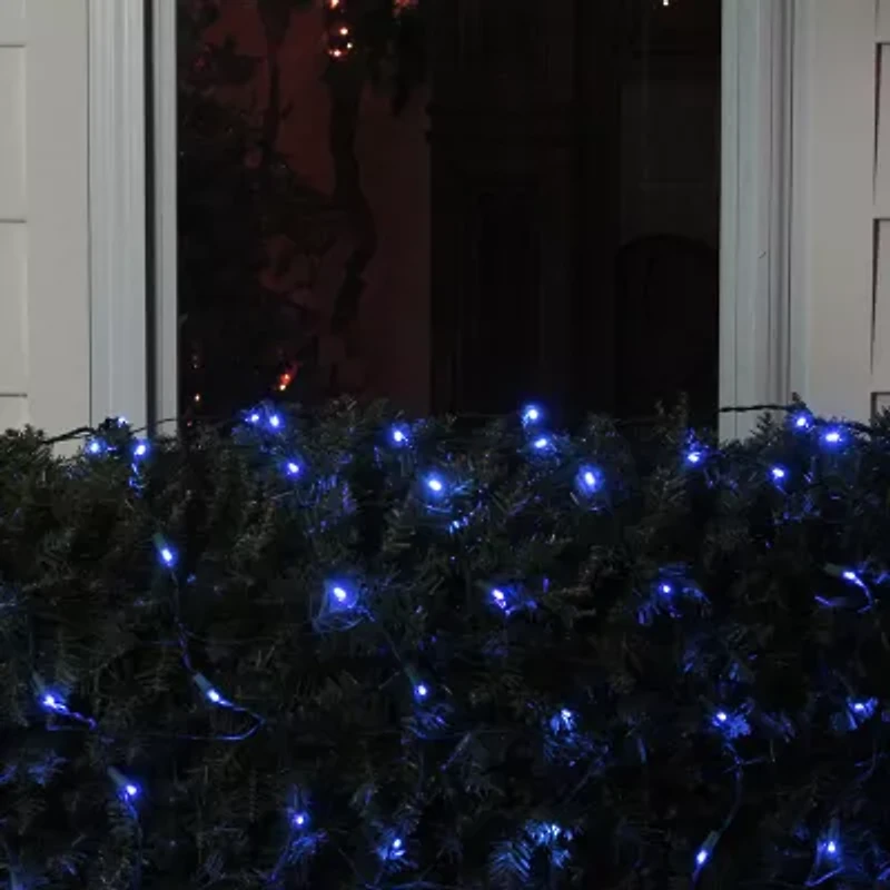 Northlight 4ft X 6ft Blue Led Wide Angle Net Green Wire Net Lights