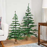 Northlight Medium With Mini Pine Cones In Burlap Base Unlit 3 Foot Pine Christmas Tree