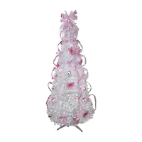 Northlight Pre-Lit White And Pink Pre-Decorated Pop-Up 6 Foot Christmas Tree