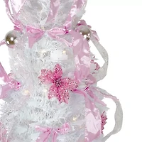 Northlight Pre-Lit White And Pink Pre-Decorated Pop-Up 6 Foot Christmas Tree