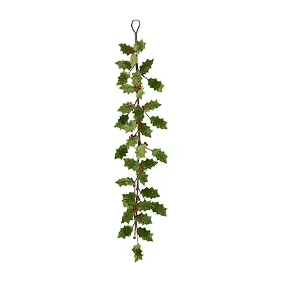Northlight Glittered Holly With Berry - 3.5ft X 9in - Unlit Christmas Indoor Garland