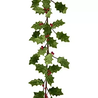 Northlight Glittered Holly With Berry - 3.5ft X 9in - Unlit Christmas Indoor Garland