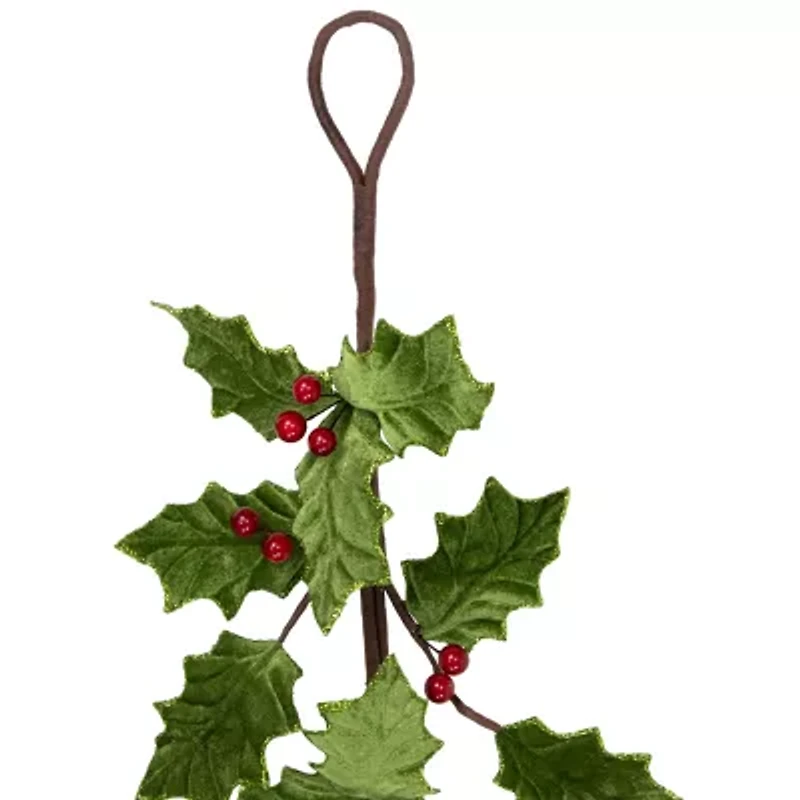 Northlight Glittered Holly With Berry - 3.5ft X 9in - Unlit Christmas Indoor Garland