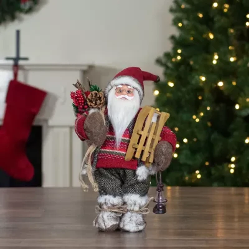 Northlight 12in Standing With A Sled And Lantern Christmas Figurine