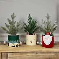 Northlight Mini Frosted In Santa Pot Unlit 1 Foot Christmas Tree