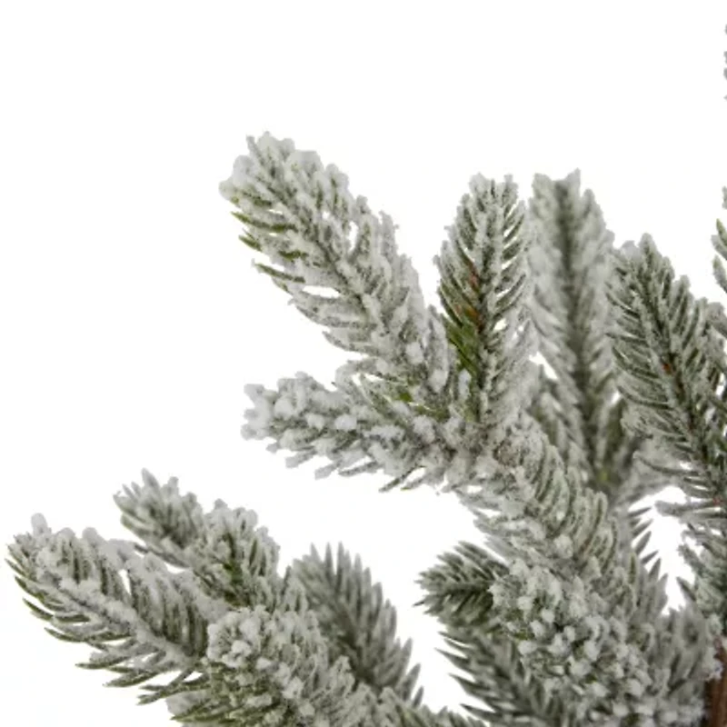 Northlight Mini Frosted In Santa Pot Unlit 1 Foot Christmas Tree