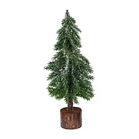 Northlight Frosted Icy Pine With Jute Base Unlit 1 Foot Pine Christmas Tree
