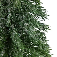 Northlight Frosted Icy Pine With Jute Base Unlit 1 Foot Pine Christmas Tree