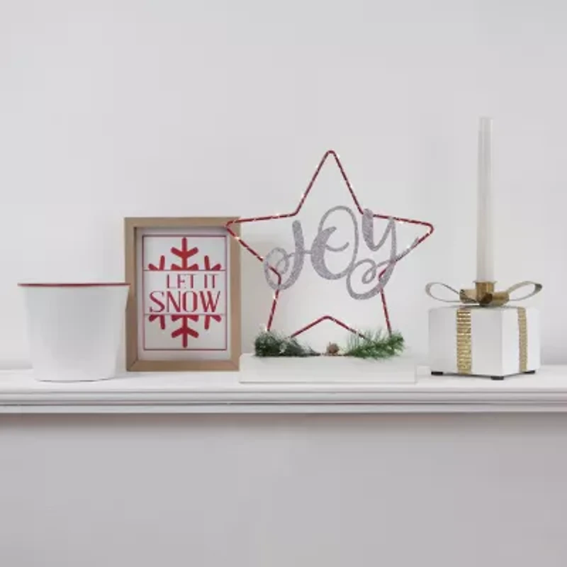 Northlight 4.5in Metal Gift Box Taper Candle Holder