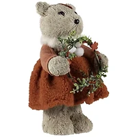 Northlight Woodland Girl Bear Holding - 10in Christmas Figurine