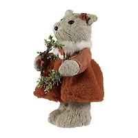 Northlight Woodland Girl Bear Holding - 10in Christmas Figurine