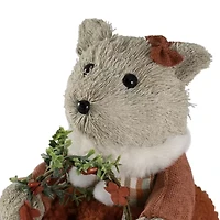 Northlight Woodland Girl Bear Holding - 10in Christmas Figurine
