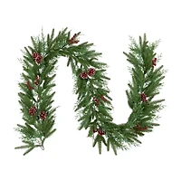 Northlight Real Touch™️ Wind River Fir With Glittered Pinecones - 7ft X 12in - Unlit Christmas Indoor Garland