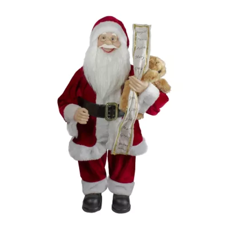 Northlight Standing With Teddy Bear And List - 24in Christmas Figurine
