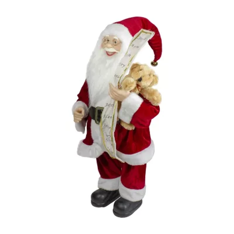 Northlight Standing With Teddy Bear And List - 24in Christmas Figurine