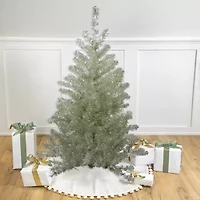 Northlight Metallic Platinum Artificial Tinsel - Unlit 4 1/2 Foot Christmas Tree