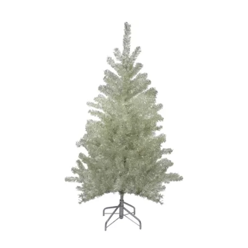 Northlight Metallic Platinum Artificial Tinsel - Unlit 4 1/2 Foot Christmas Tree