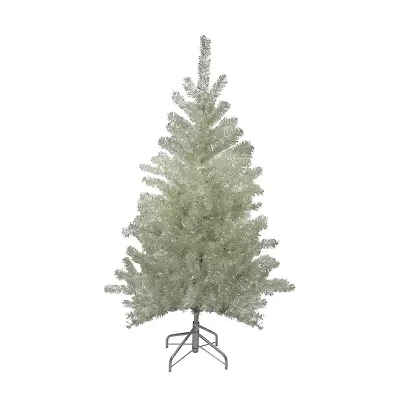 Northlight Metallic Platinum Artificial Tinsel - Unlit 4 1/2 Foot Christmas Tree