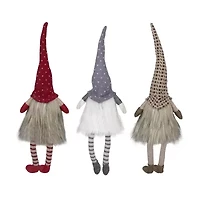 Northlight Sitting With Dangling Legs - 20in - Set Of 3 Christmas Gnome