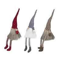 Northlight Sitting With Dangling Legs - 20in - Set Of 3 Christmas Gnome