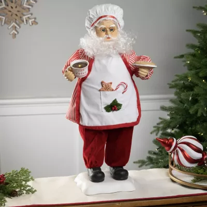 Northlight Animated And Musical Chef Claus With Hot Cocoa And Cookie - 24in Christmas Figurine