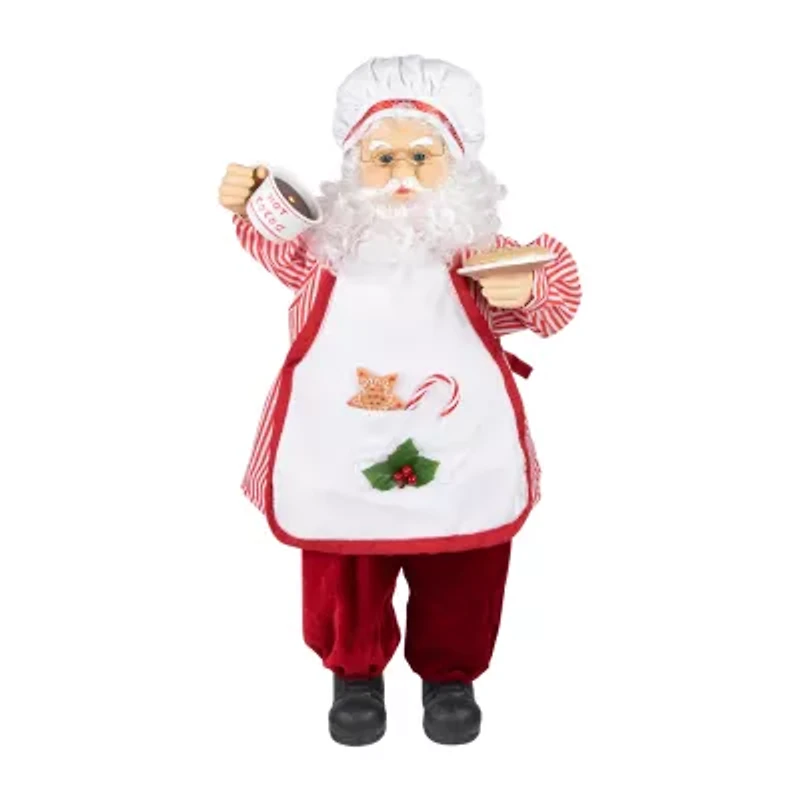 Northlight Animated And Musical Chef Claus With Hot Cocoa And Cookie - 24in Christmas Figurine
