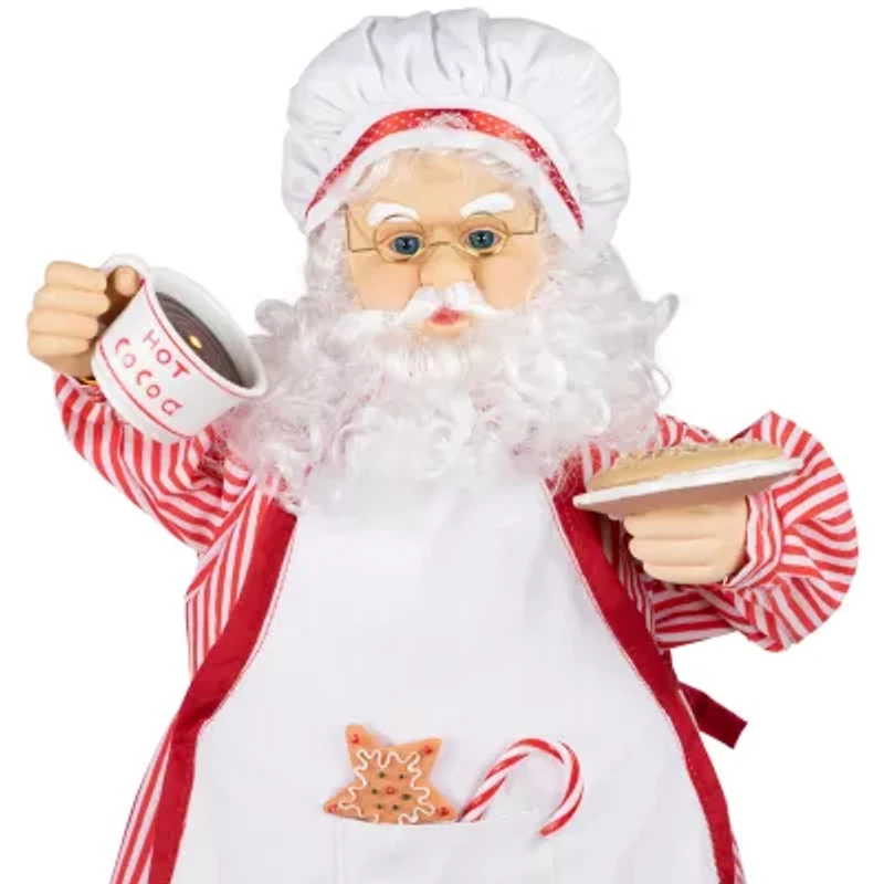 Northlight Animated And Musical Chef Claus With Hot Cocoa And Cookie - 24in Christmas Figurine