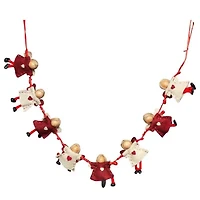 Northlight 4" Red And Beige Angel Dolls Christmas Indoor Garland