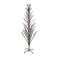 Northlight Pre-Lit Cascade Outdoor Twig - 4ft - Black - Orange Lights Lighted Indoor Artificial Tree