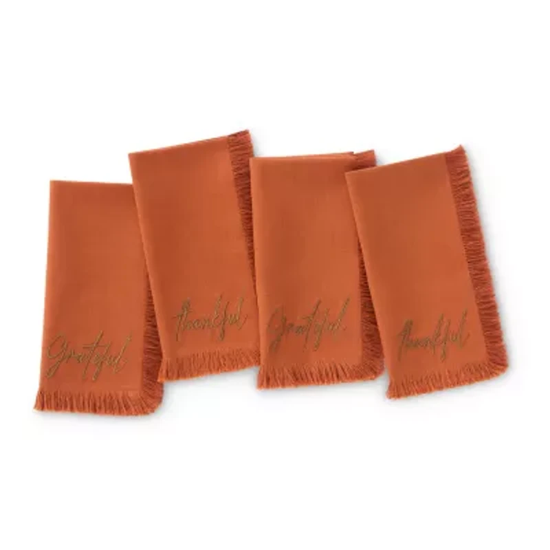 Elrene Home Fashions Fringed Harvest 4-pc. Napkins