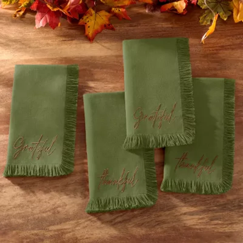 Elrene Home Fashions Fringed Harvest 4-pc. Napkins