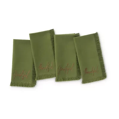 Elrene Home Fashions Fringed Harvest 4-pc. Napkins