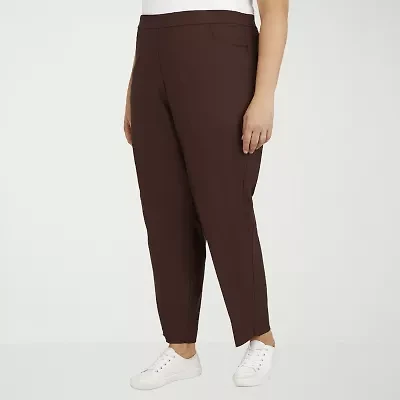 Alfred Dunner Classics Womens Plus Slim Pull-On Pants