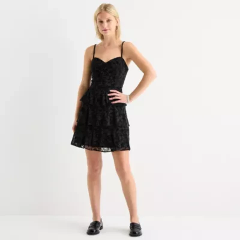 by&by Womens Juniors Fit + Flare Dress